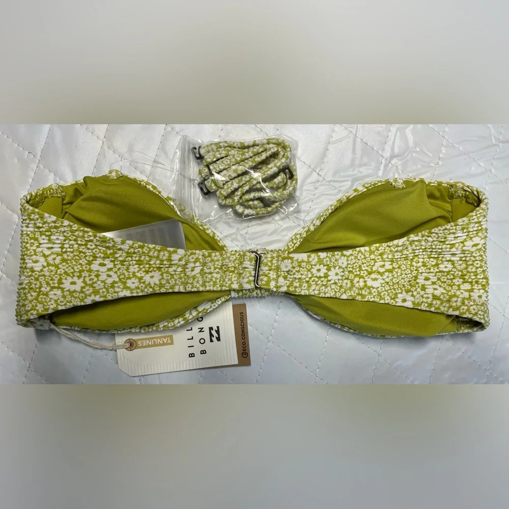 Billabong Lil Whispers Green Floral Bikini Top - Picture 5 of 8